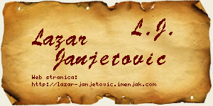 Lazar Janjetović vizit kartica